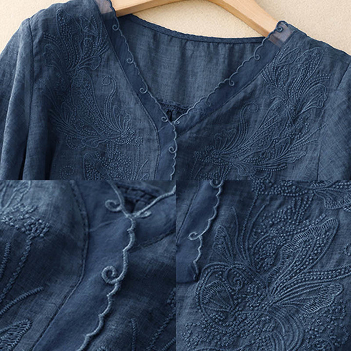 Buddha Stones V-Neck Butterfly Women's Half Sleeve Shirt - image 17