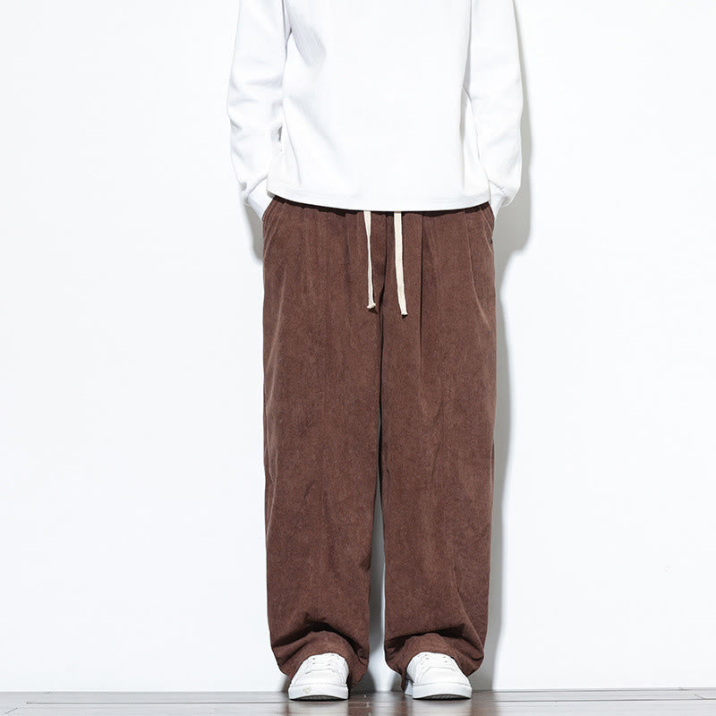 Buddha Stones Plain Drawstring Pure Corduroy Men's Harem Pants With Pockets - Sienna - US/UK/AU46，EU56 (5XL) - image 31