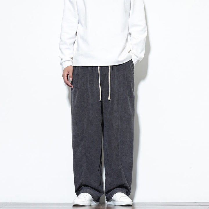 Buddha Stones Plain Drawstring Pure Corduroy Men's Harem Pants With Pockets - SlateGray - US/UK/AU46，EU56 (5XL) - image 10