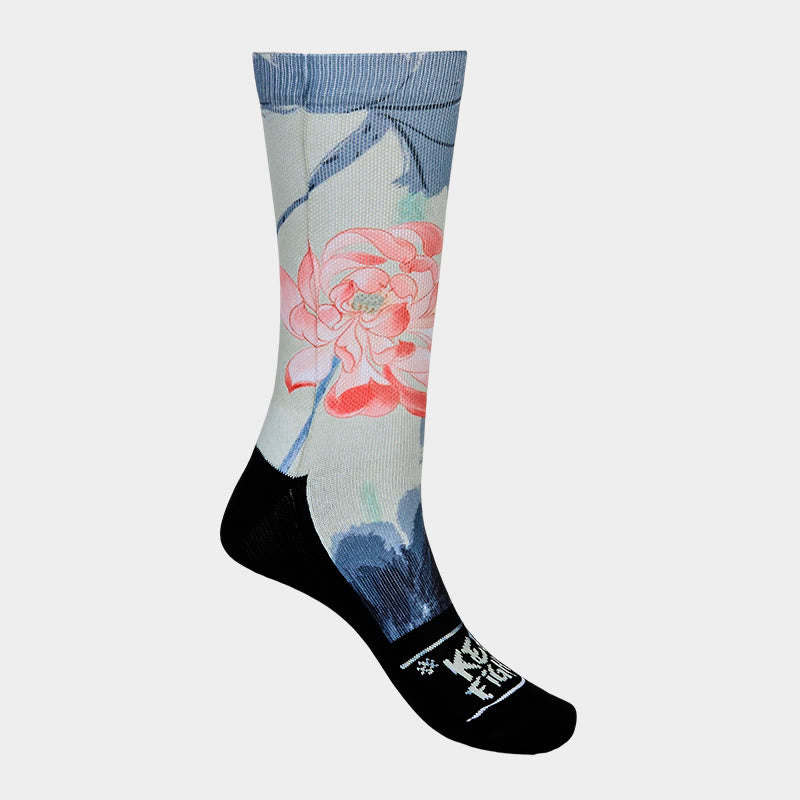 Buddha Stones Casual Lotus Painting Micro Crew Men Women Unisex Socks - image 7