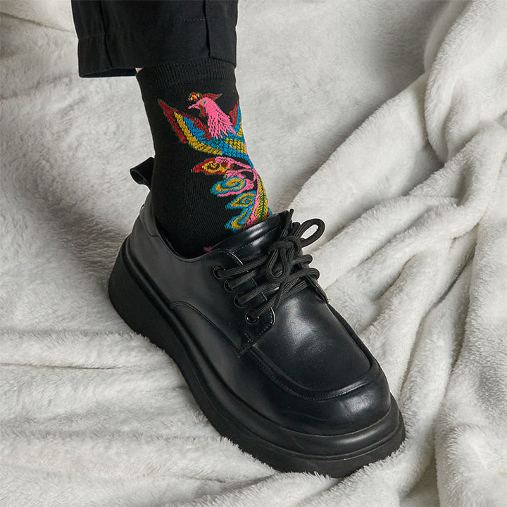 Buddha Stones Casual 3 Pairs Of Multicolored Phoenix Quarter Women's Socks - image 6