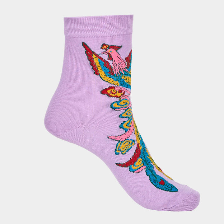 Buddha Stones Casual 3 Pairs Of Multicolored Phoenix Quarter Women's Socks - image 21