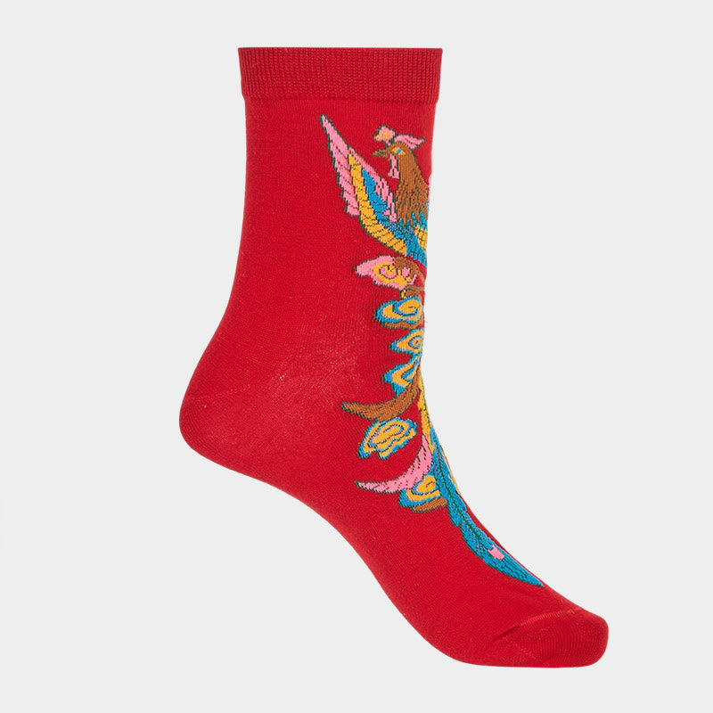 Buddha Stones Casual 3 Pairs Of Multicolored Phoenix Quarter Women's Socks - image 30