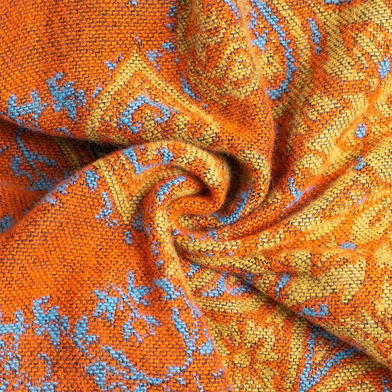 Buddha Stones Tibetan Color Contrast Design Paisley Floral Pattern Cozy Scarf Unisex Shawl - image 4