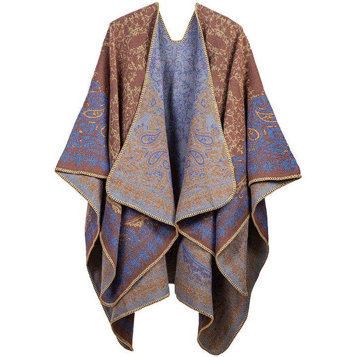 Buddha Stones Tibetan Color Contrast Design Paisley Floral Pattern Cozy Scarf Unisex Shawl - RosyBrown - image 7