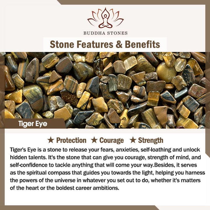Buddha Stones Tiger Eye Black Tourmaline Pyrite Protection Card Rope Bracelet - image 7