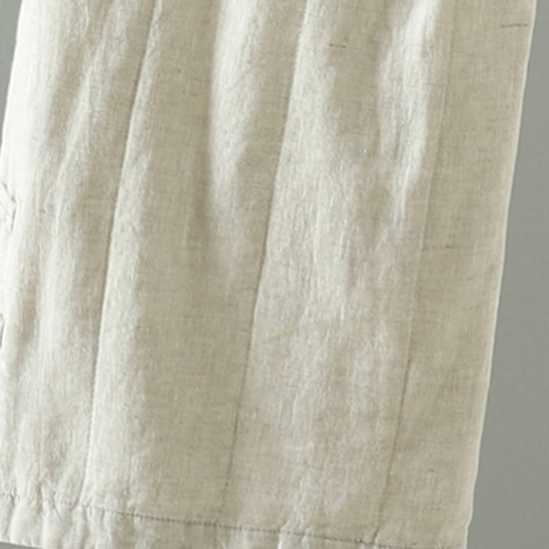 Buddha Stones Embroidered Frog Button Padded Women's Wide Leg Pants With Pockets - image 8