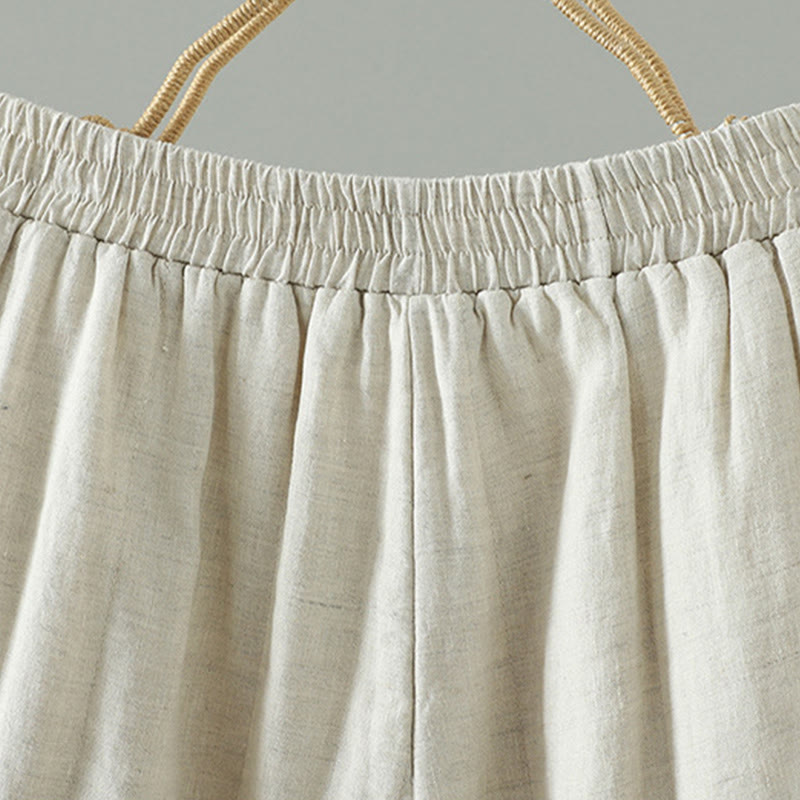 Buddha Stones Embroidered Frog Button Padded Women's Wide Leg Pants With Pockets - image 16