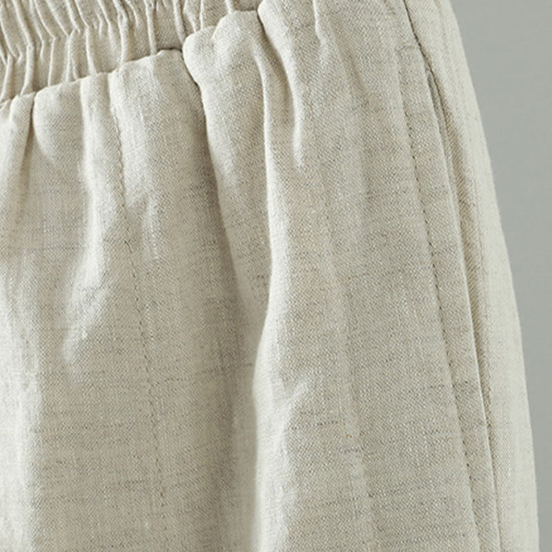 Buddha Stones Embroidered Frog Button Padded Women's Wide Leg Pants With Pockets - image 15