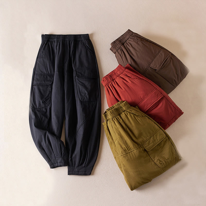 Buddha Stones Plain Women's Harem Thick Pants With Pockets - image 0