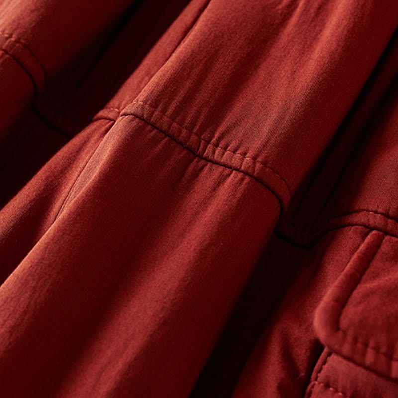 Buddha Stones Plain Cotton-padded Women's Harem Cotton Thick Pants With Pockets - image 20