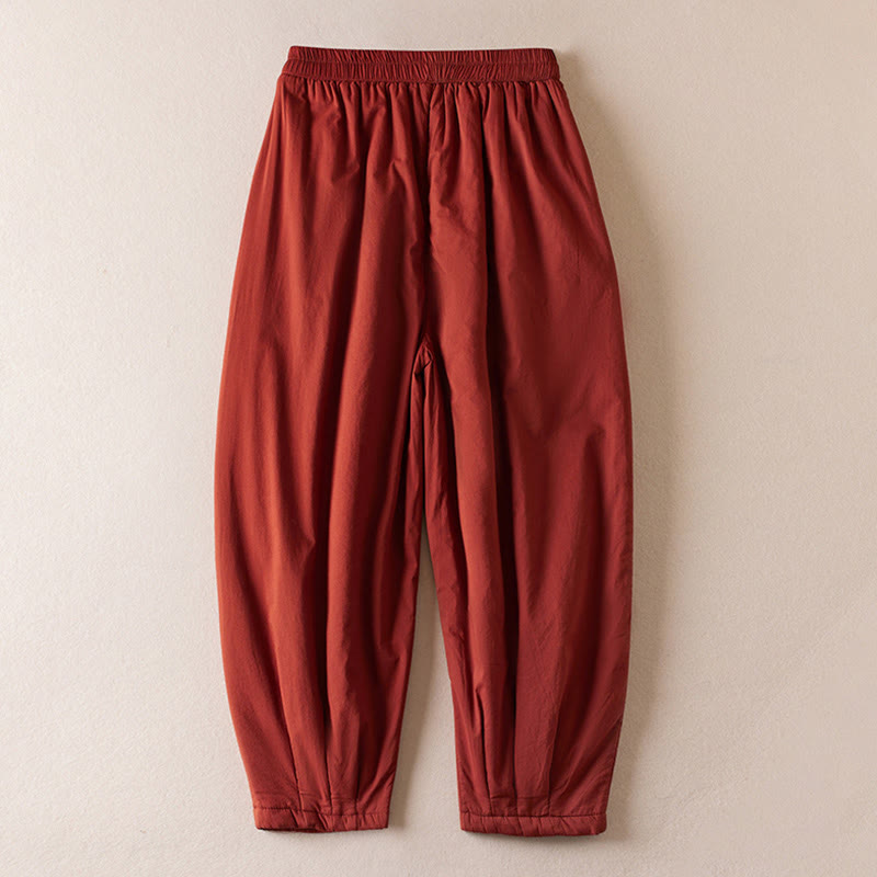 Buddha Stones Plain Women's Harem Thick Pants With Pockets - image 16