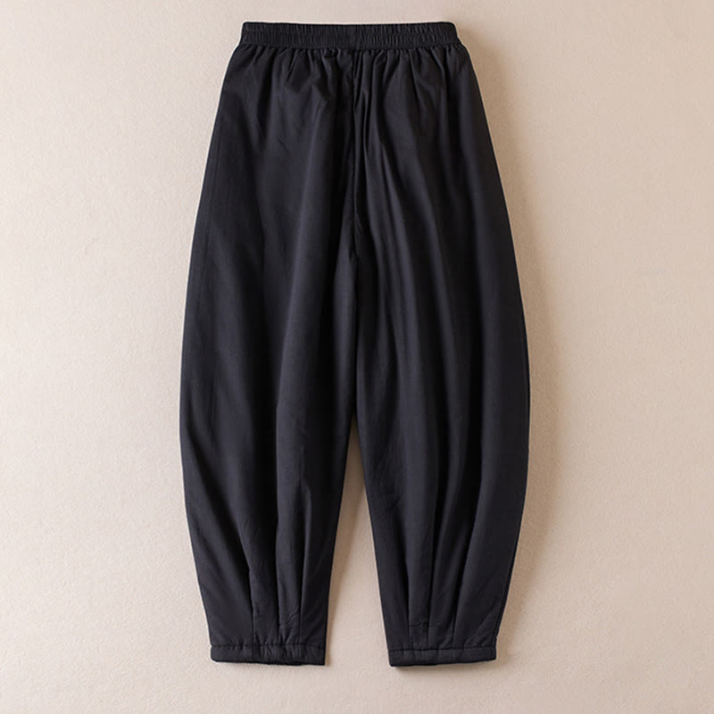 Buddha Stones Plain Women's Harem Thick Pants With Pockets - image 23