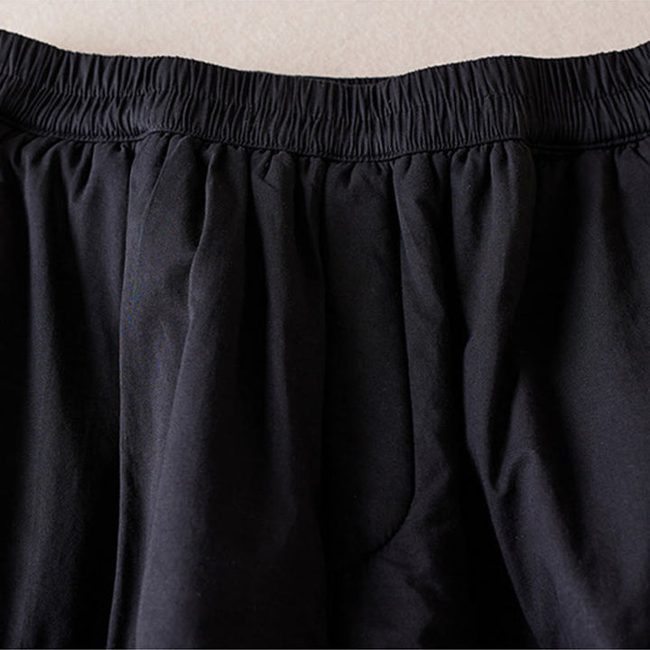 Buddha Stones Plain Cotton-padded Women's Harem Cotton Thick Pants With Pockets - image 27