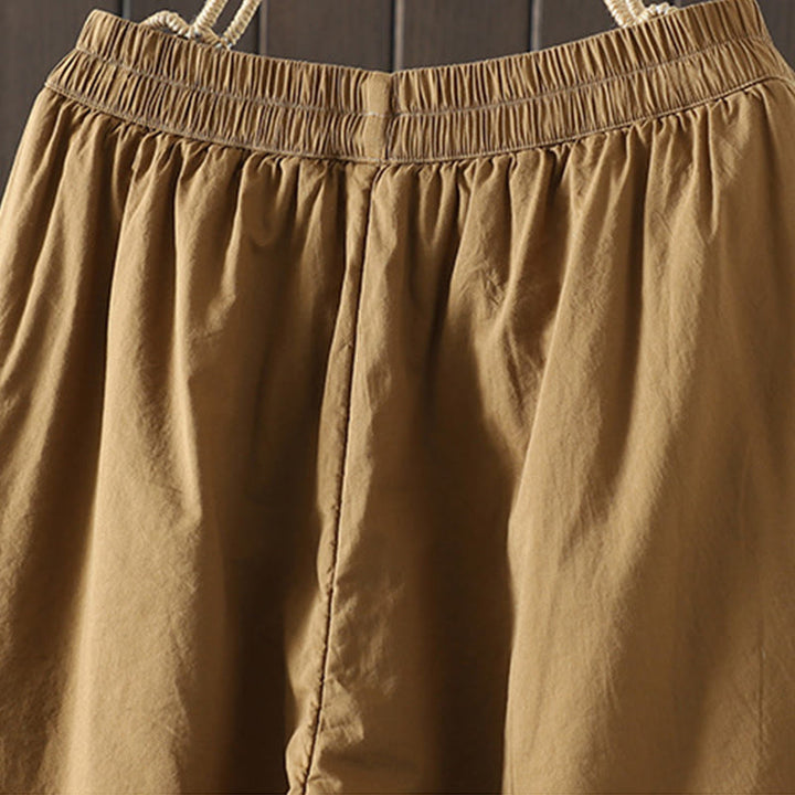 Buddha Stones Plain Warm Cotton-padded Women's Harem Cotton Pants With Pockets - image 2