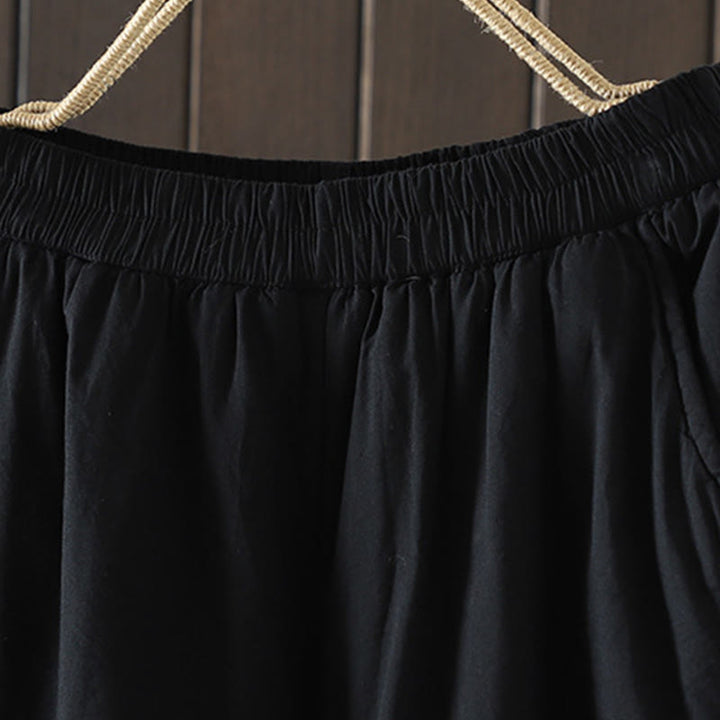 Buddha Stones Plain Warm Cotton-padded Women's Harem Cotton Pants With Pockets - image 15