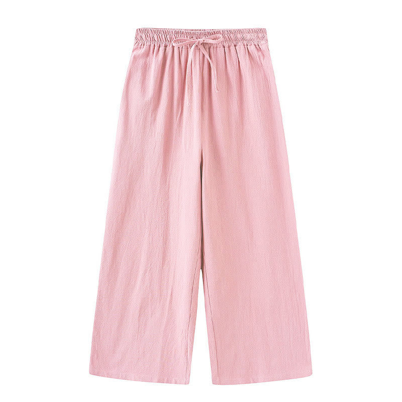 Buddha Stones 2Pcs Long Sleeve Shirt Top With Pockets Drawstring Pants Meditation Cotton Linen Clothing Women's Set - image 9