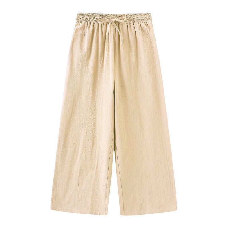 Buddha Stones 2Pcs Long Sleeve Shirt Top With Pockets Drawstring Pants Meditation Cotton Linen Clothing Women's Set - image 15