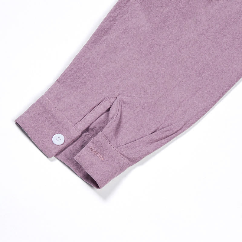 Buddha Stones 2Pcs Long Sleeve Shirt Top With Pockets Drawstring Pants Meditation Cotton Linen Clothing Women's Set - image 61