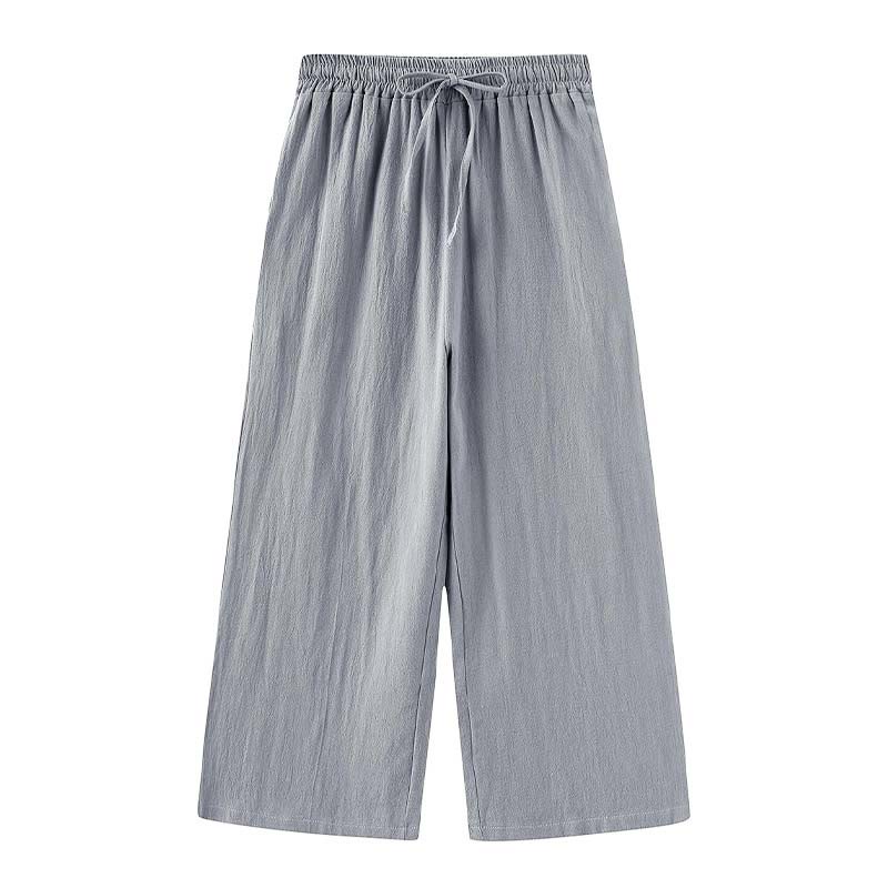 Buddha Stones 2Pcs Long Sleeve Shirt Top With Pockets Drawstring Pants Meditation Cotton Linen Clothing Women's Set - image 51