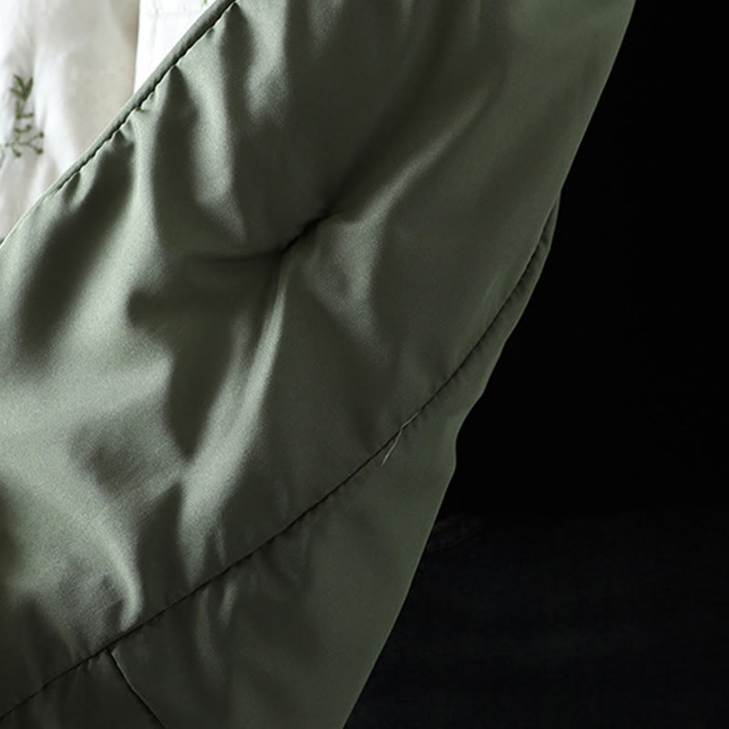 Buddha Stones Women's Embroidery Frog-button Long Sleeve Thicken Jacket With Pockets - image 4