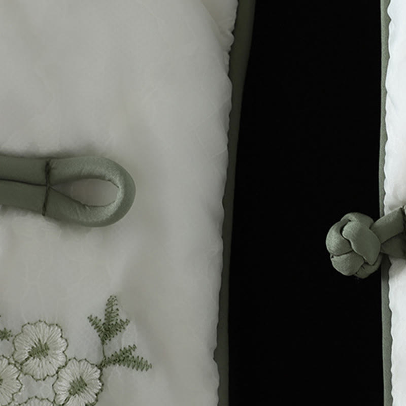 Buddha Stones Women's Embroidery Frog-button Long Sleeve Thicken Jacket With Pockets - image 5