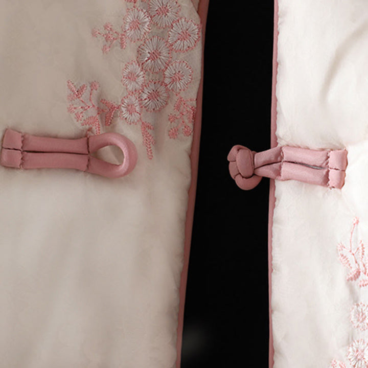 Buddha Stones Women's Embroidery Frog-button Long Sleeve Thicken Jacket With Pockets - image 19