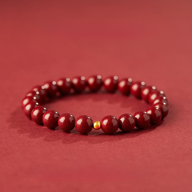Buddha Stones 925 Sterling Silver Cinnabar Beads Blessing Bracelet - 8mm Cinnabar&5mm 925 Sterling Silver - image 8