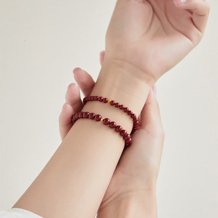 Buddha Stones 925 Sterling Silver Cinnabar Beads Blessing Bracelet - image 16