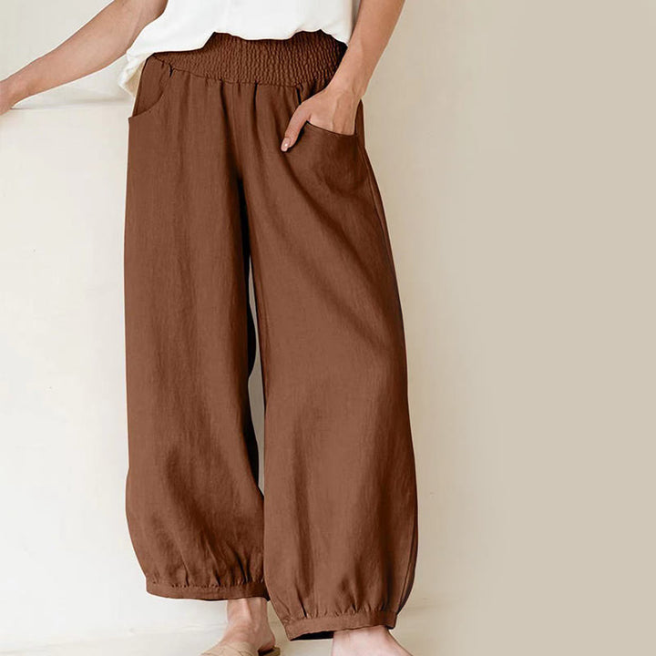 Buddha Stones Plain Color Women's Harem Pants With Pockets - Peru - US12，UK/AU16，EU44 (2XL) - image 6