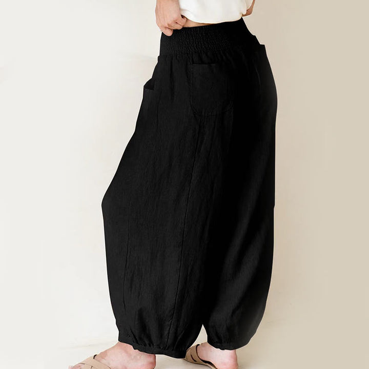 Buddha Stones Plain Color Women's Harem Pants With Pockets - image 4