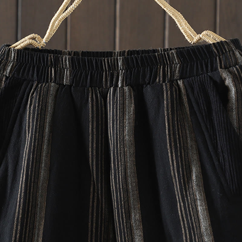 Buddha Stones Commute Thermal Striped Cotton Corduroy Women's Harem Padded Pants With Pockets - image 10