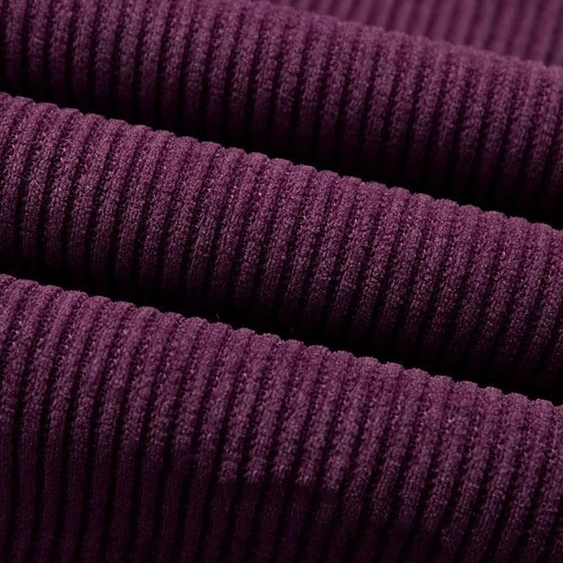 Buddha Stones Winter Straight Leg Design Cotton Corduroy Women's Wide Leg Pants With Pockets - image 9