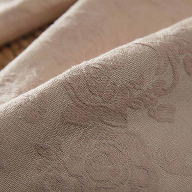 Buddha Stones Winter Thermal Jacquard Floral Pattern Women's Wide Leg Cotton Pants With Pockets - image 11