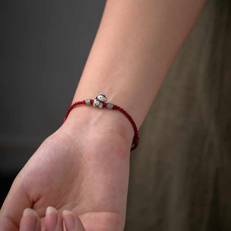 Buddha Stones Year of the Horse 999 Sterling Silver String Braided Protection Bracelet - image 13