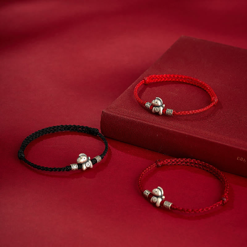 Buddha Stones Year of the Horse 999 Sterling Silver String Braided Protection Bracelet - image 17
