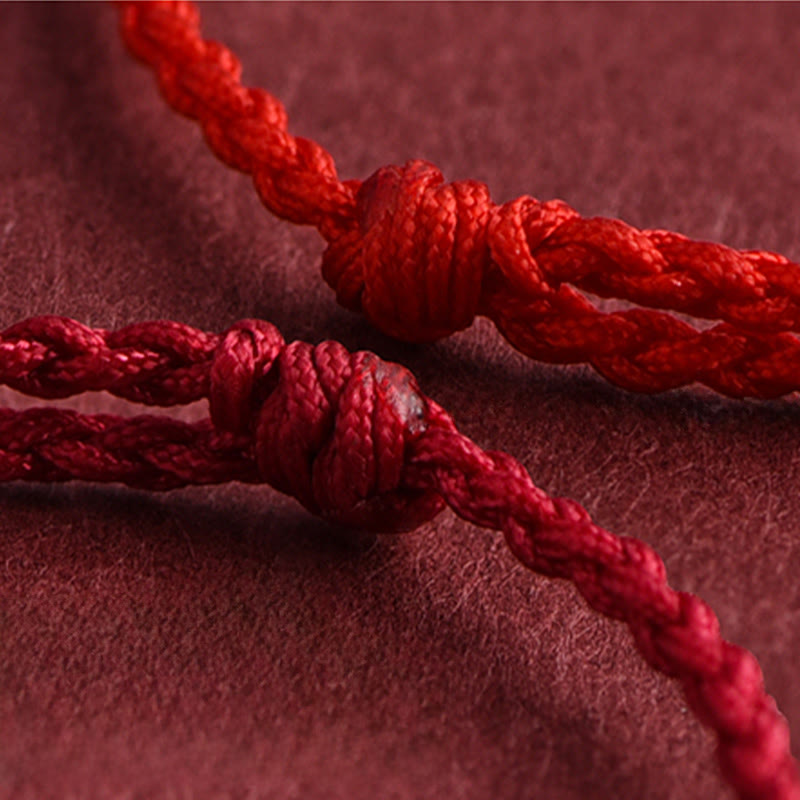 Buddha Stones Year of the Horse 999 Sterling Silver Copper Coins Luck Rope Braided Bracelet Anklet - image 3