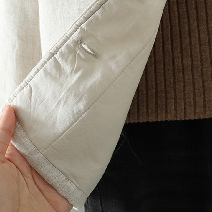 Buddha Stones Casual Buttons Women's Long Sleeve Cotton Jacket With Pockets - image 5