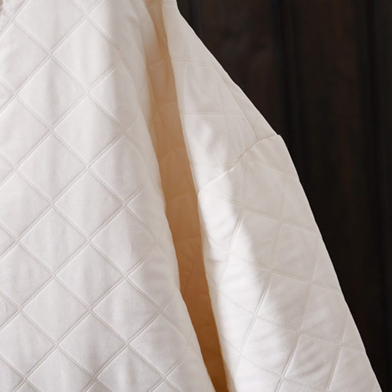 Buddha Stones Casual Solid Color Women's Long Sleeve Cotton Jacket With Pockets - image 7