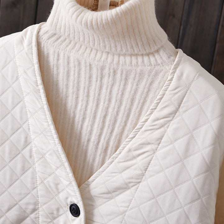 Buddha Stones Casual Solid Color Women's Long Sleeve Cotton Jacket With Pockets - image 4