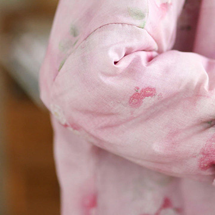 Buddha Stones Printed Flowers Women's Long Sleeve Cotton-padded Jacket With Pockets - image 6