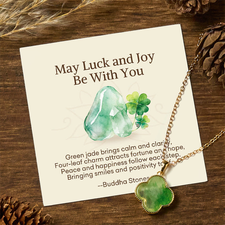 Buddha Stones "May Luck and Joy Be With You" Jade Necklace Includes Gift Message Card - Jade(Prosperity♥Abundance) - Standard Gift Box - image 0