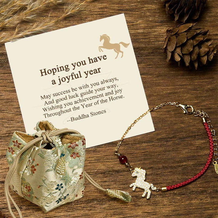 Buddha Stones "Hoping You Have a Joyful Year" Year of the Horse Bracelet Includes Gift Message Card - Horse(Wrist Circumference 14-18cm) - Deluxe Gift Bag (+$12.59) - image 7