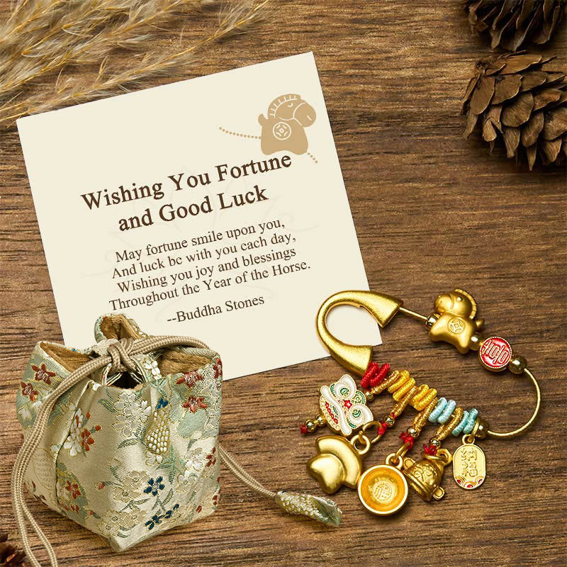 Buddha Stones "Wishing You Fortune and Good Luck" Year of the Horse Brooch Includes Gift Message Card - Horse Fortune - Deluxe Gift Bag (+$9.59) - image 13