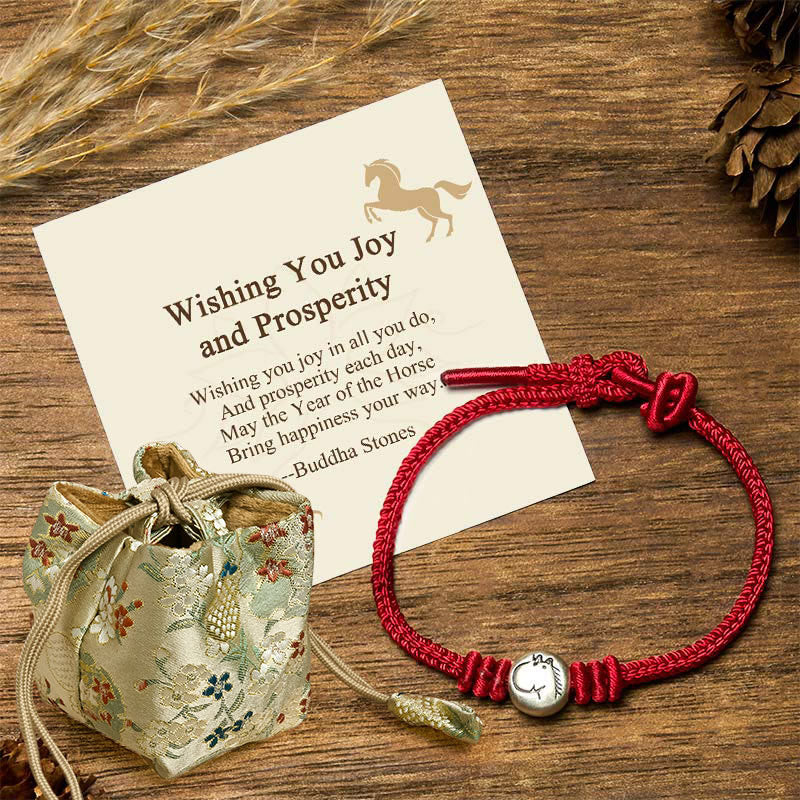 Buddha Stones "Wishing You Joy and Prosperity" Year of the Horse Bracelet Includes Gift Message Card - Horse(Wrist Circumference 14-18cm) - Deluxe Gift Bag (+$9.59) - image 13