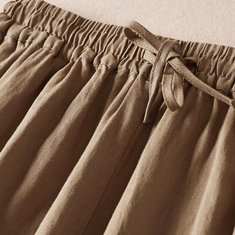 Buddha Stones Summer Small Flower Embroidery  Harem Pants With Pockets - image 5