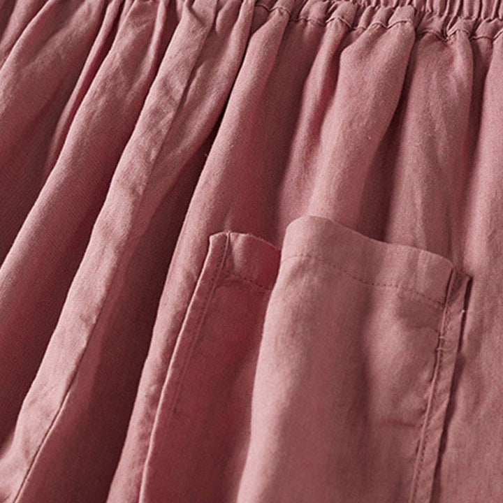 Buddha Stones Summer Small Flower Embroidery  Harem Pants With Pockets - image 14