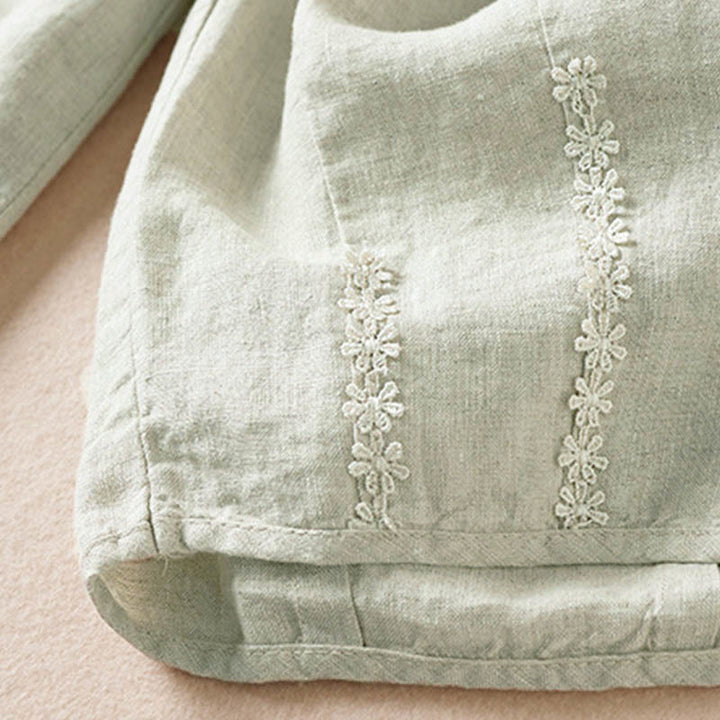 Buddha Stones Summer Small Flower Embroidery  Harem Pants With Pockets - image 25