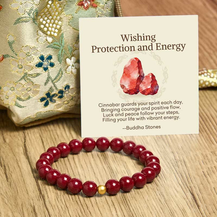 Buddha Stones "Wishing Protection and Energy" Cinnabar Bracelet Includes Gift Message Card - image 16