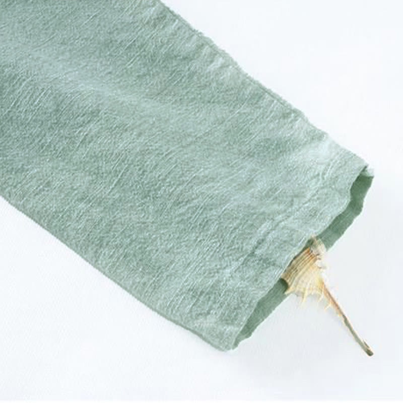 Buddha Stones Oblique Collar Knot button Loose Linen Clothing - image 8